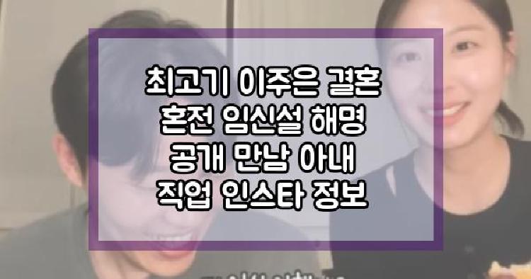 최고기 이주은 결혼