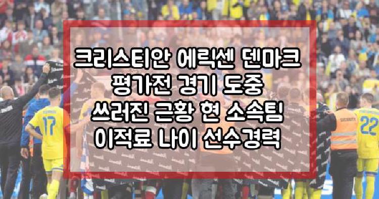 크리스티안 에릭센 덴마크 평가전 경기 도중 쓰러진 근황 현 소속팀 이적료 나이 선수경력