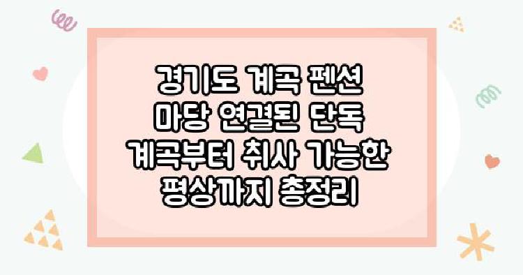 경기도 계곡 펜션 마당 연결된 단독 계곡부터 취사 가능한 평상까지 총정리