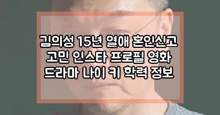 김의성 15년 열애 혼인신고 고민