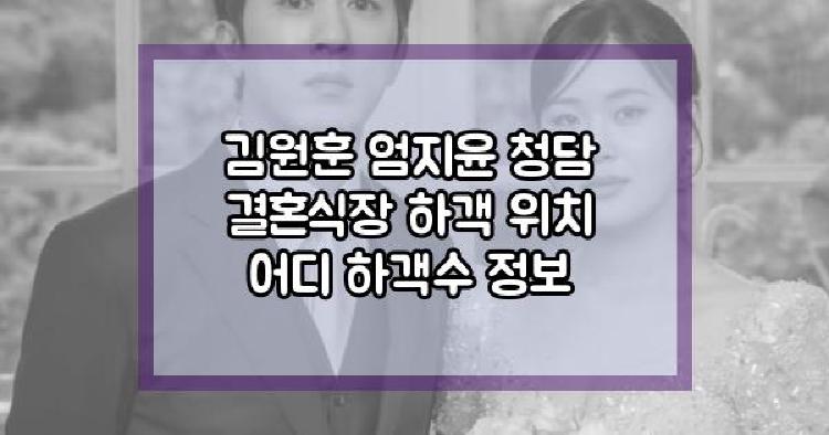 김원훈 엄지윤 청담 결혼식