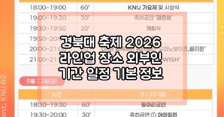 경북대 축제 2026