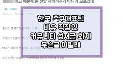 한국 축구대표팀 비유 직장인 커뮤니티 성지글 화제 무슨글 이길래