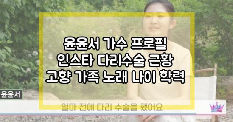 윤윤서 가수 프로필 인스타 다리수술 근황 고향 가족 노래 나이 학력